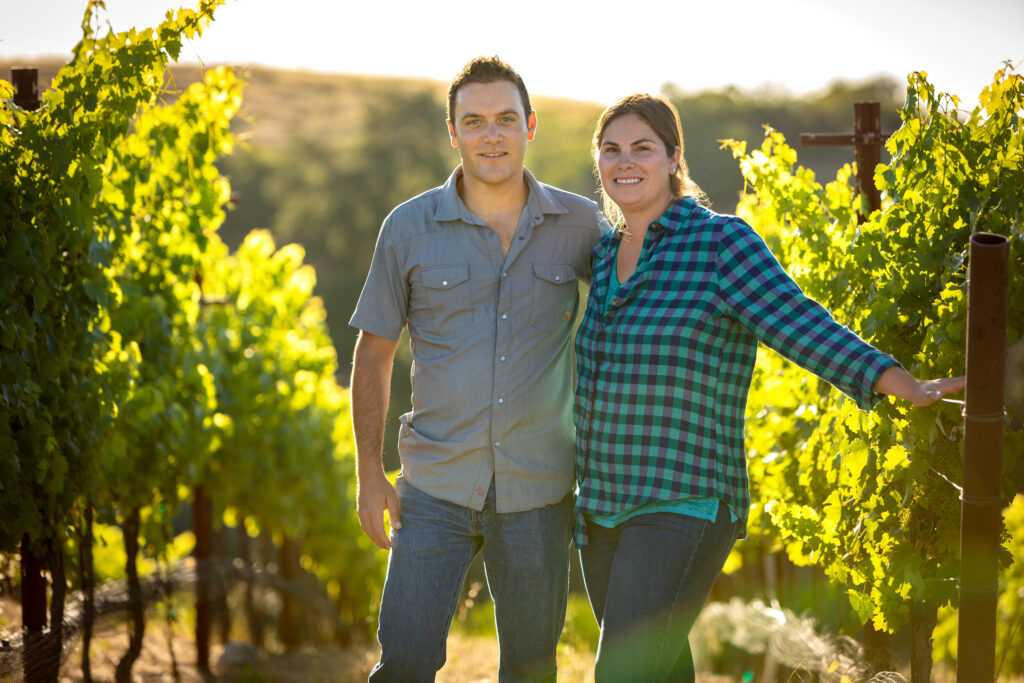 Anthony & Hillary Yount in the vineyard